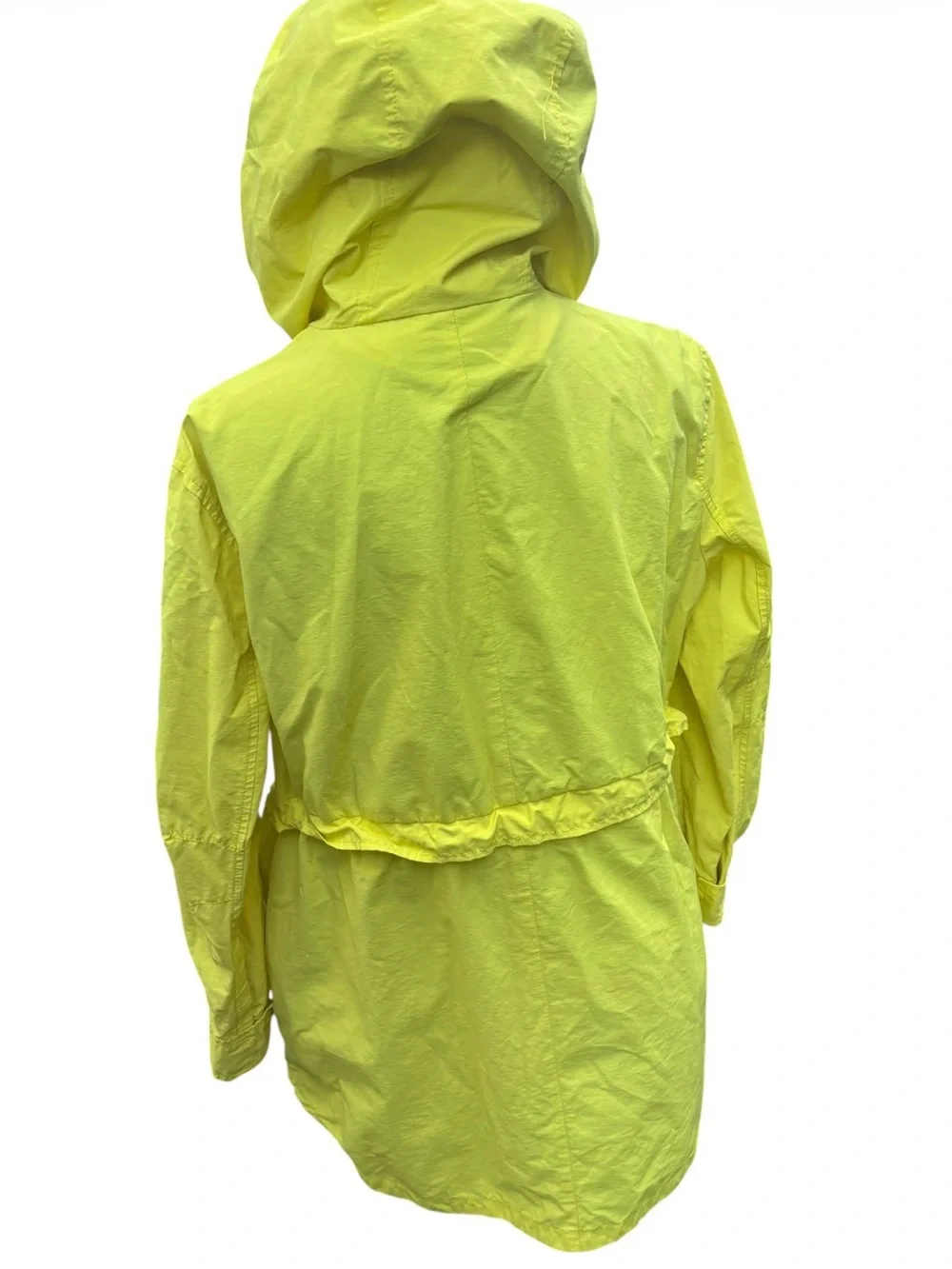 J.Crew Yellow Hooded Utility Anorak Jacket Raincoat Utility Pocket Size M